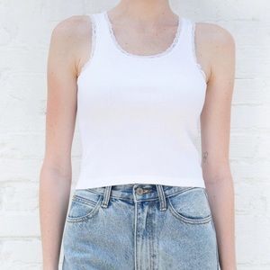 Brandy Melville Ronnie white lace tanktop. Size small